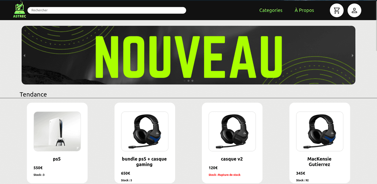 ASTREC Application E-commerce 